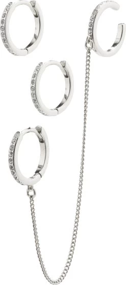 Pilgrim BLOSSOM Recycelte Ohrringe 2-in-1-Set, Versilbert 10700066