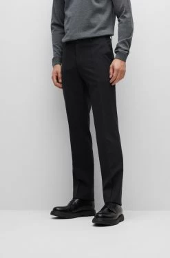 Boss REGULAR-FIT HOSE AUS SCHURWOLLE Lenon-MM-224 10665629 -Sportmode Geschäft BOSS Black FallWinter 22 001 50480544 3