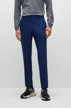 Boss SLIM-FIT HOSE AUS STRETCH-SCHURWOLLE Genius-MM-224 10665623 -Sportmode Geschäft BOSS Black PreFall 22 419 50480009 3