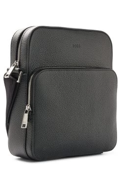 Boss REPORTER-TASCHE AUS ITALIENISCHEM LEDER MIT LOGO-PRÄGUNG 10682891 -Sportmode Geschäft BOSS Black PreSpring 23 1 50470469 3