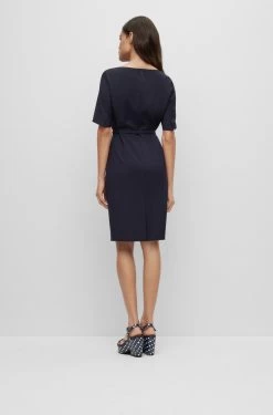 Boss Business-Kleid Aus Nachhaltig Gewonnener Schurwolle Mit Gürtel 10681017 -Sportmode Geschäft BOSS Womensw NOS 404 50490041 3