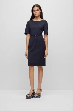 Boss Business-Kleid Aus Nachhaltig Gewonnener Schurwolle Mit Gürtel 10681017 -Sportmode Geschäft BOSS Womensw NOS 404 50490041 4