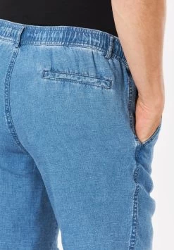 Francesco Fabbri Leinen-Bermuda 10646294 -Sportmode Geschäft FF 1444 23 Jeansblau Kordelzug 3