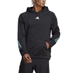 Adidas Train Icons 3-Streifen Training Hoodie 10680761 -Sportmode Geschäft HS7513 4 APPAREL On Model Front View transparent
