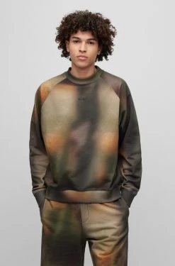 Hugo Baumwoll-Sweatshirt Mit Camouflage-Print 10680999 -Sportmode Geschäft HUGO Menswea SpringSummer 23 960 50486545 3
