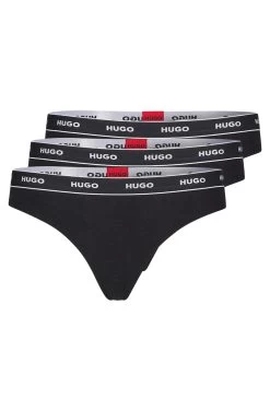 Hugo DREIER-PACK TANGAS AUS STRETCH-BAUMWOLLE MIT LOGO AM BUND TRIPLET THONG STRIPE 10682304