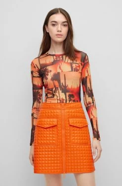 Hugo Longsleeve Aus Strech-Mesh 10680453 -Sportmode Geschäft HUGO Womensw SpringSummer 23 971 50489194 3