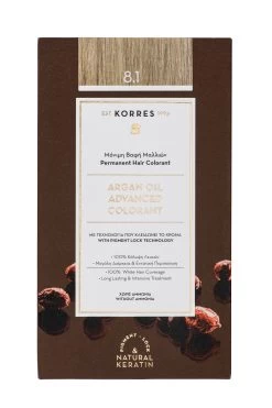 KORRES ARGAN OIL Hochentwickelte Haarcoloration Ash Light Blonde / Hellblond Asch 8.1 10688425